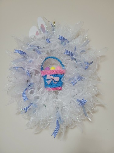Welcome easter egg basket blue - easter,
