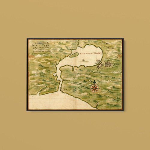 Vintage maps cuba - cuba, santiago