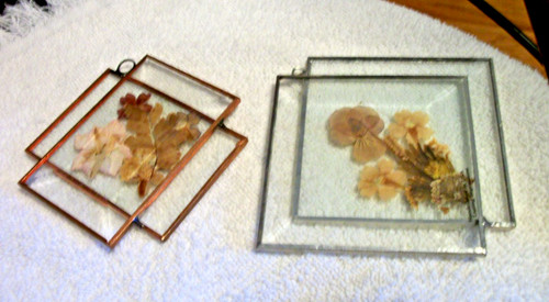 Leaded glass with dried flower - leaded,