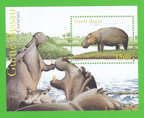 2002 hippopotamus stamp sheet - 2002,