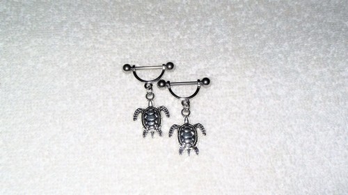 Sea turtle nipple ring - nipple,