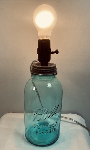 Vtg blue ball mason jar - blue,