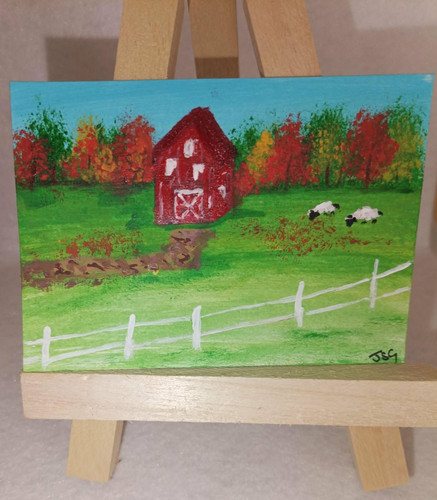 Aceo original sheep grazing - original,