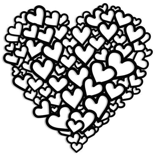 Heart wall decor metal love - decor,,