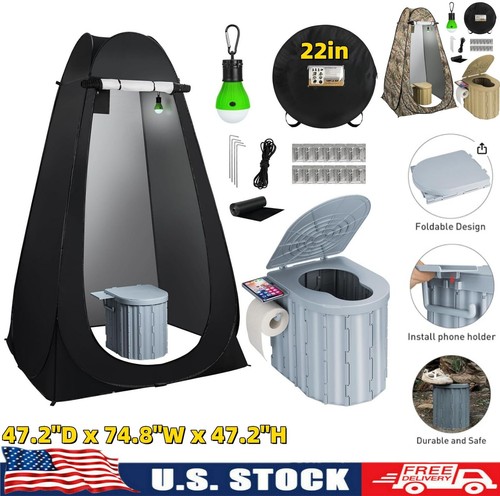 Portable camping toilet with - toilet,