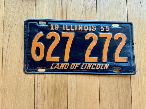 1955 illinois license plate - license,