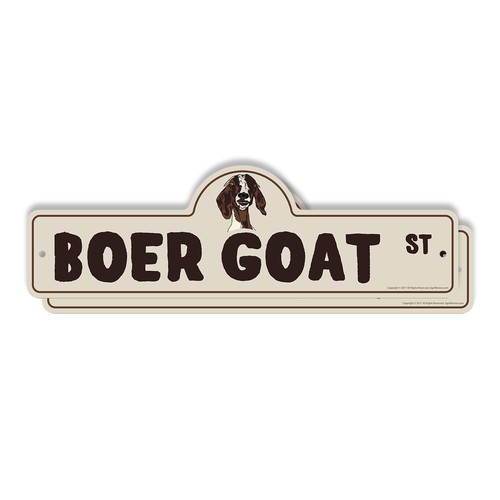 Boer goat plastic street sign - boer,