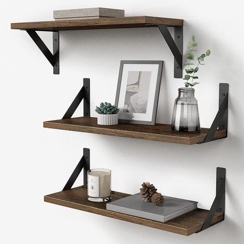 Rustic floating book shelves - rustic,