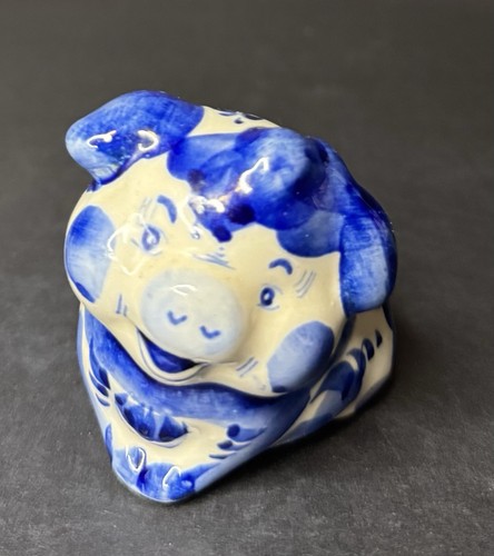 Fat pig gzhel porcelain - gzhel,