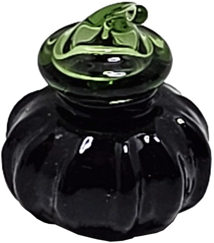 Dollhouse black glass pumpkin - dollhouse,