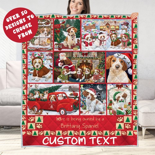 Brittany spaniel quilt dog - brittany,