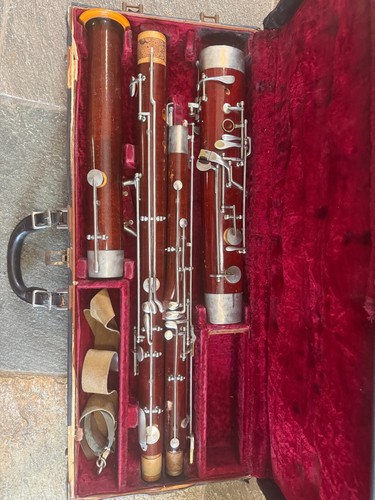 Wood bassoon with bocal and - bassoon,,