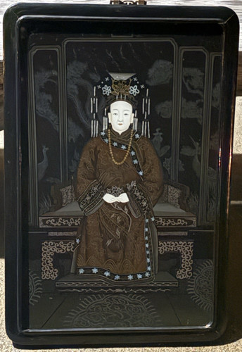 Vintage reverse glass painting - glass,