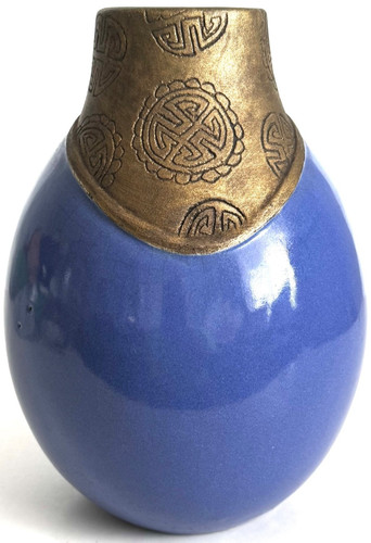 Asian inspired blue - blue, gold