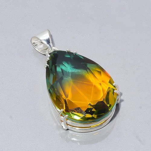 Tourmaline pendant 925 - bi-tourmaline,