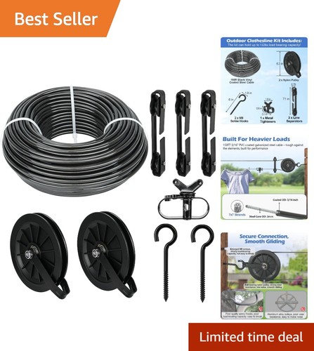 Complete black clothesline - black,