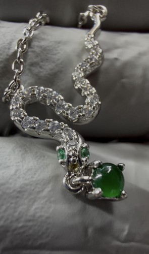 Jadeite snake necklace - snake,
