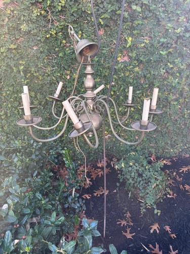 Antique arm brass chandelier - antique, 8