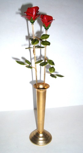 Vtg stem brass look - brass, metal