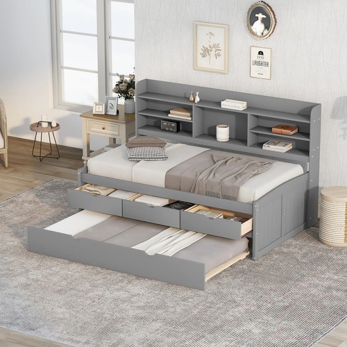 Twin size wood captain bed - twin,