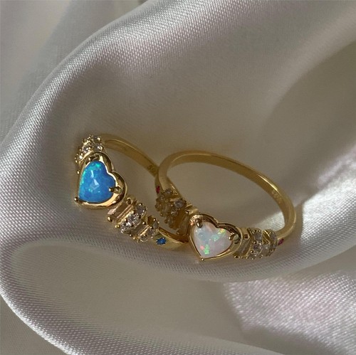 Fashion opal zircon ring - opal,