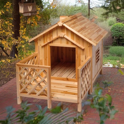Wooden dog house outdoor - wooden,