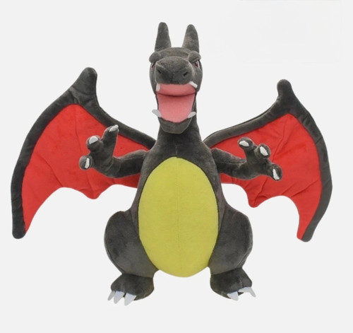 Black shiny charizard - black, plush
