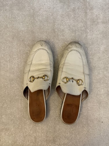 Gucci princetown mules white - gucci,