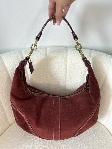 2007 coach burgundy red suede - 2007, burgundy/red