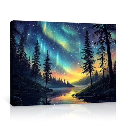 Aurora borealis canvas wall - aurora,