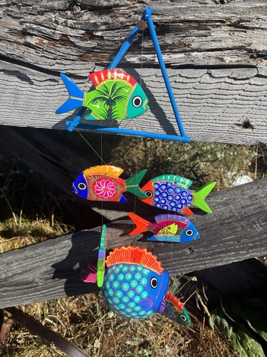 Mexican folk art fish mobile - fish,