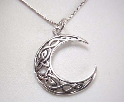 Celtic crescent moon 925 - celtic,