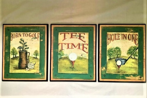 Golf theme wood wall - theme, plaques