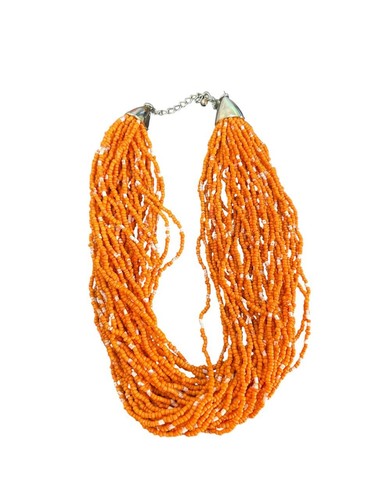 Boho orange seed bead multi - boho,