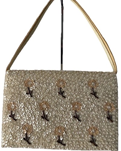 Vintage floral beaded handbag - vintage,