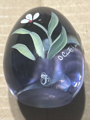 Fenton glass egg - glass, egg/hand-painted