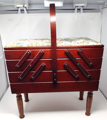 Vtg cherry wood accordion - vtg,
