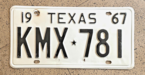 1967 texas license - texas, plate