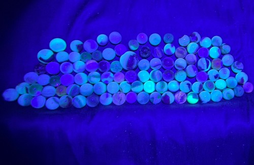 Uranium swirl glass marbles - uranium,