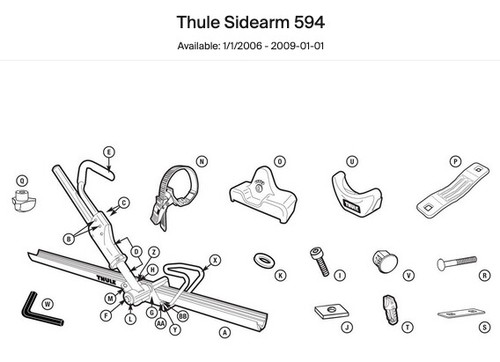 Thule 594 sidearm upright bike - 594,