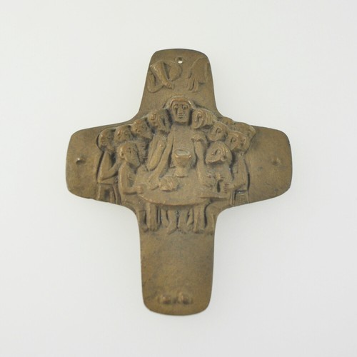 Bronze cross last supper - -,