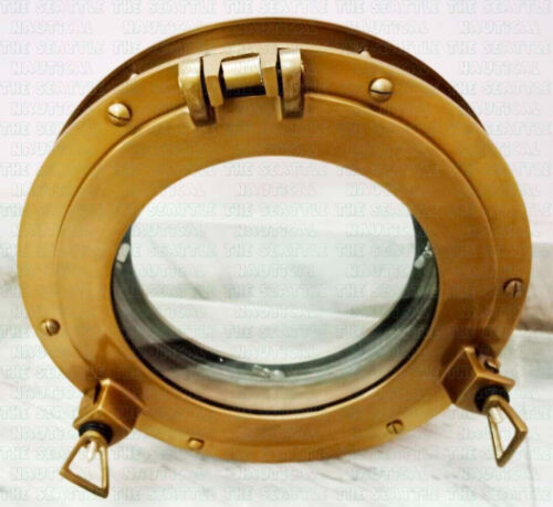 Antique brass window - antique, 12"
