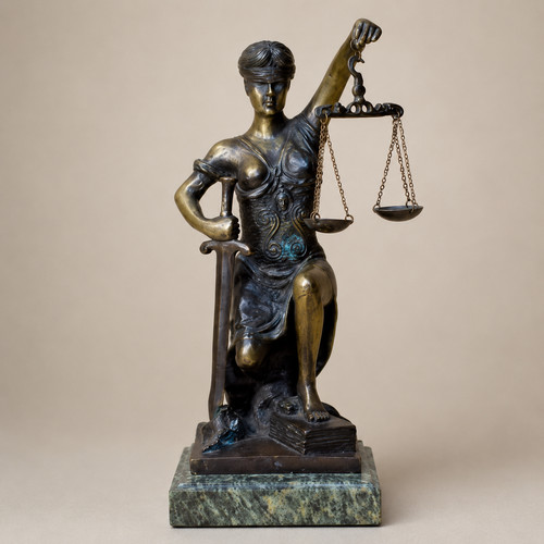 Bronze finish lady justice - bronze,