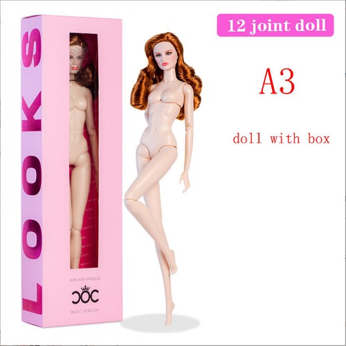 Red hair bjd doll full - red,