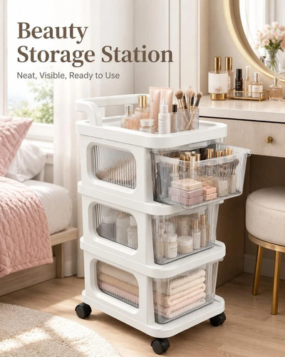 Tier stackable rolling - 3-tier,
