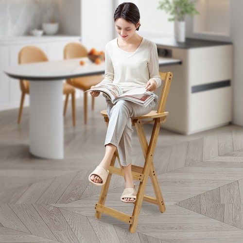 Portable folding bamboo stool - portable,