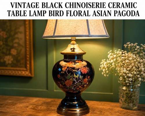 Vintage black chinoiserie - vintage,