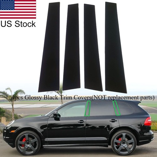 4pcs glossy black pillar posts - black,