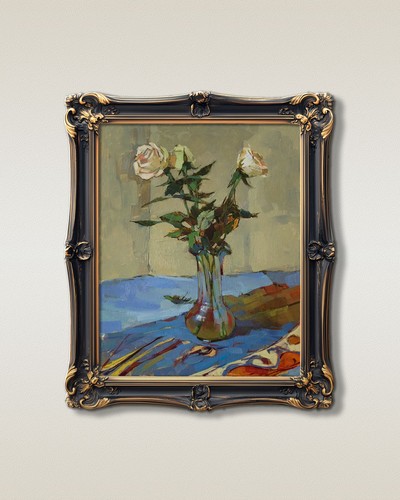 White roses blue - white,