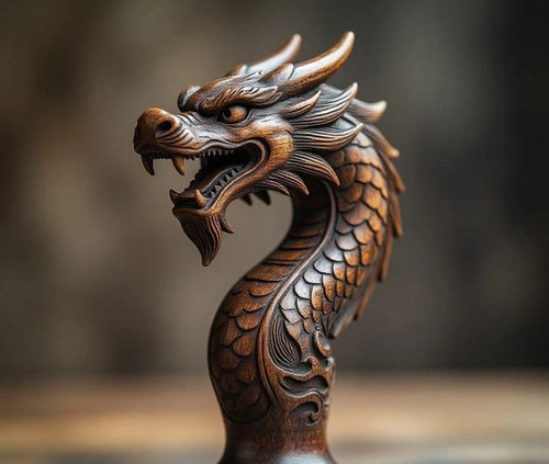 Wooden walking stick hand
